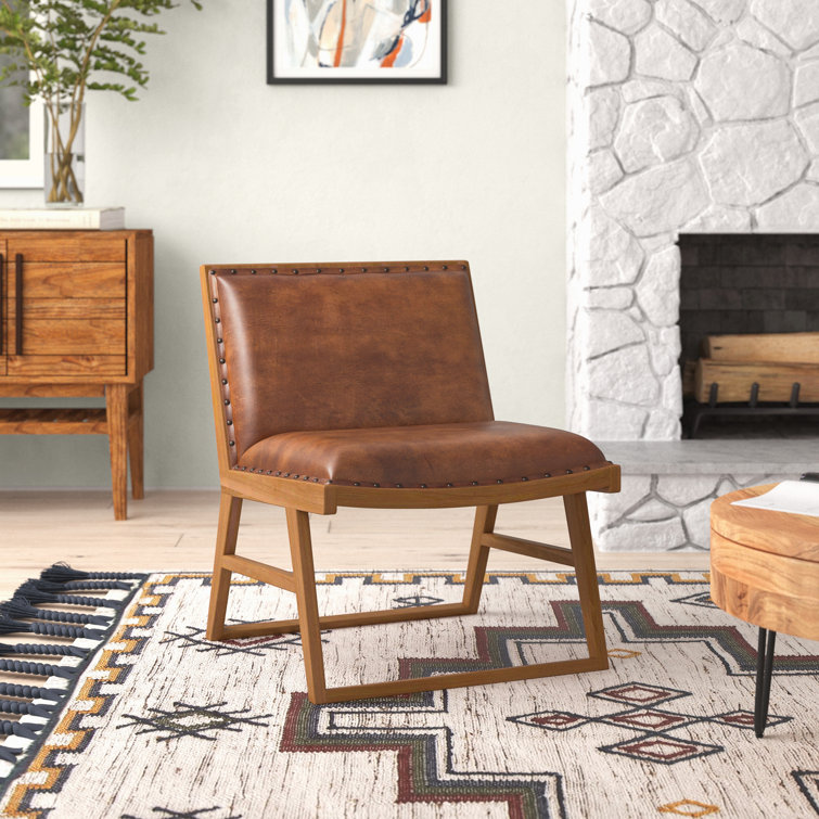 Foundstone™ Brooklynn 24'' Wide Genuine Leather Full Grain Leather Side Chair & Reviews Wayfair.ca